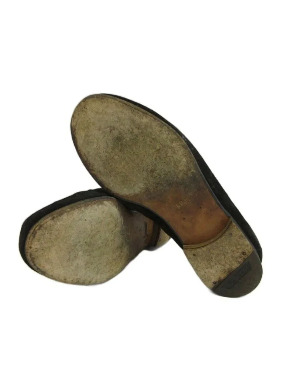 Gucci Loafers Moccasins Suede Horsebit Gold Black